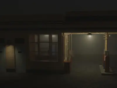 Old Gasoline Station 3D model