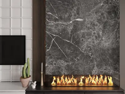 Tv wall - set03 3D model