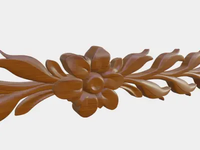 Flower Decor For Wood Carving 3D print model buy
