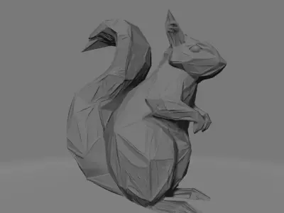 Low-Poly Squirrel Sculpture  3D model
