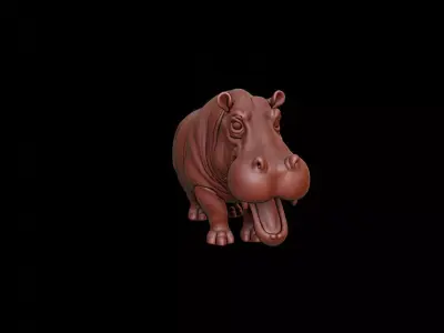 Hippopotamus Animal Sculpture 3D print model purchase