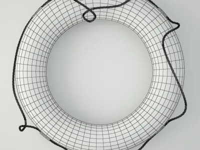 1950s Yellow and White Life Preserver 2 3D model