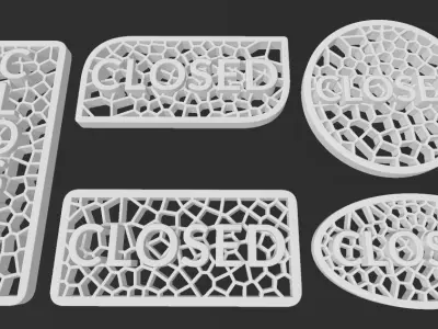 Open closed Sign 3D print model