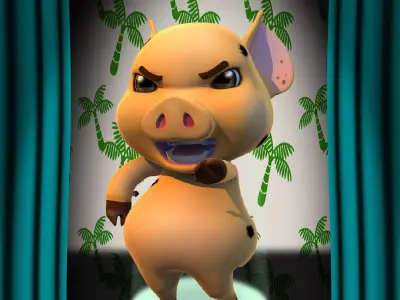 Hilly Bahamas Pig 3D model