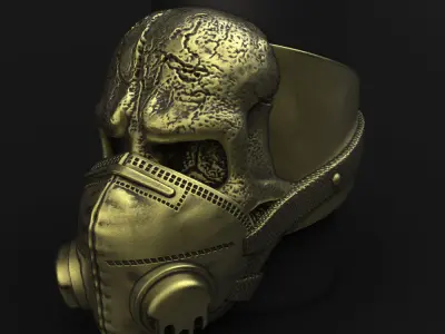 Skull ring jewelry with mask vol2  3D print model