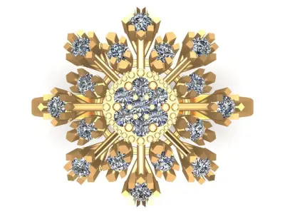 Unique Gold Diamonds Ring  3D print model