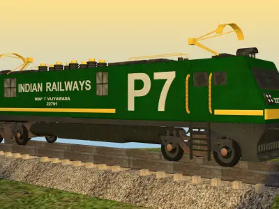 Indian Railway Electric Locomotive 3D Model 3D model 3D model