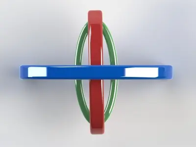 connector 4 ring Free 3D model