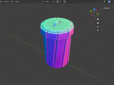 Skewed Trash Bin Free low-poly 3D model