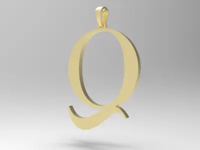 Alphabet Latin Q 3D print model