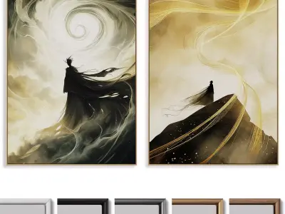Abstract Painting Frame set 3D model 9