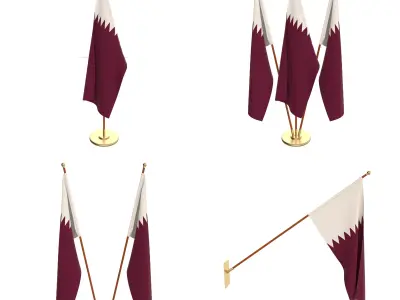 Qatar Flag Pack 3D model
