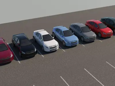 R3DP American Cars Low-Poly PBR - Chevy Cruz Low-poly 3D model