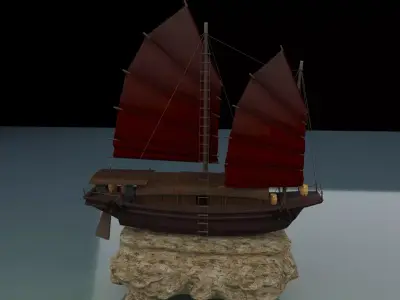 Chinese junk ship  3D model