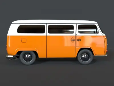Volkswagen Transporter T2 Free low-poly 3D model