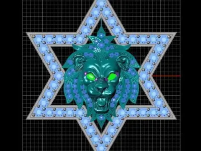 lion necklace 3dm 3D print model