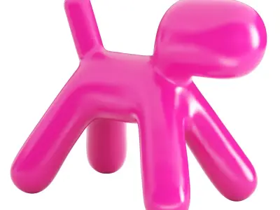 Deep Pink Animals Figurines 3D model