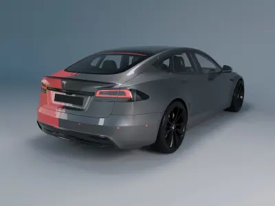 Tesla model S Plaid 2023 Luxory sport 3D model