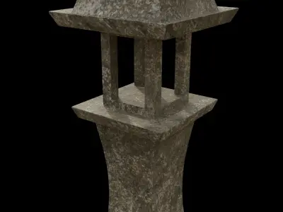 Japanese-style stone lantern 3D model