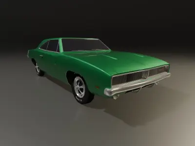 Dodge Charger RT 1969 low-poly Low-poly 3D model
