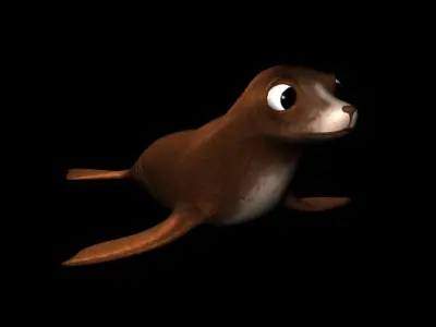3D Cartoon Sea Lion Low-poly 3D model