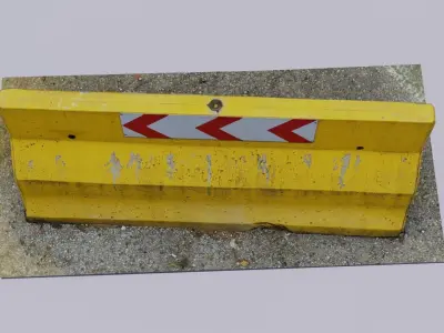 Concrete barrier 01  Low-poly 3D model