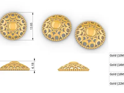 Shravya Mandala Pendant Set With Ring 3D print model