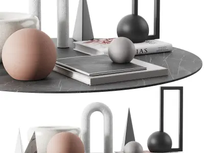 living geometric figure decor set 00 3D model