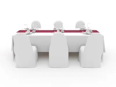 Banquet Table and Chair 111 3D model