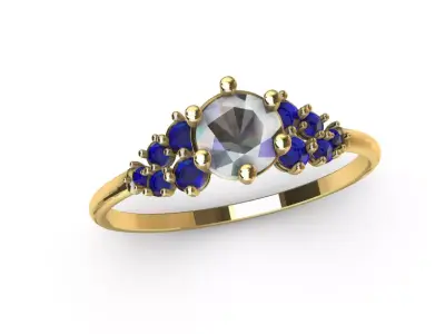 Anillo solitario para dama-mujer -v- 3D print model