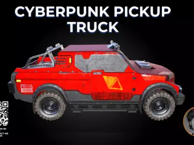Cyberpunk Heavy Pickup Truck - 3D Model 3D model