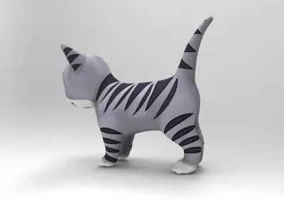 cartoon Cat Model Low-poly 3D model