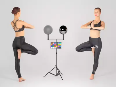 Woman practicing yoga 29 Low-poly 3D model