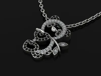 Panda Pendant Jewelry Gold 3D print model