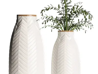 Adra Vases with Plants 3D model