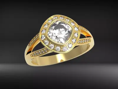 Women ring  3D print model 2