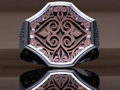 Mens silver ring 3D print model