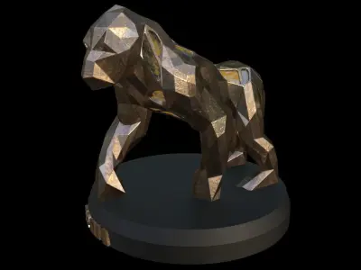  Steampunk Gorilla Pose Low-poly 3D model