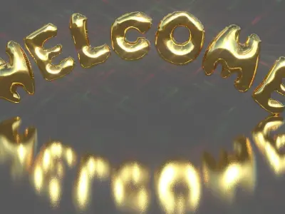 WELCOME BALLOONS Low-poly 3D model