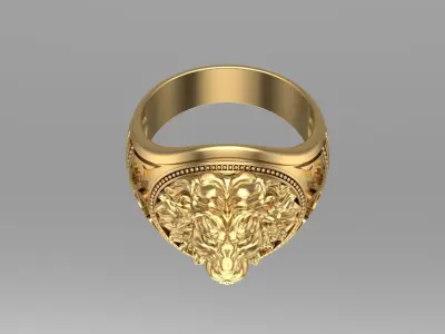 Lion Gold rings 3D print model