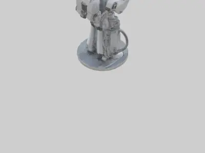 Robot Engineer statue model Low-poly 3D model