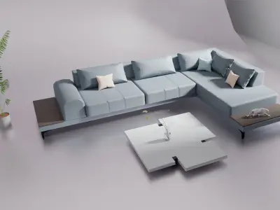 Sofa Furniture and table 3D model