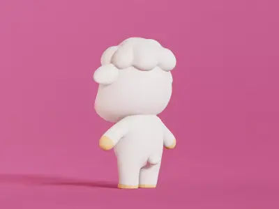 Sheep Character Cartoon Chibi Kawaii Low-poly 3D model