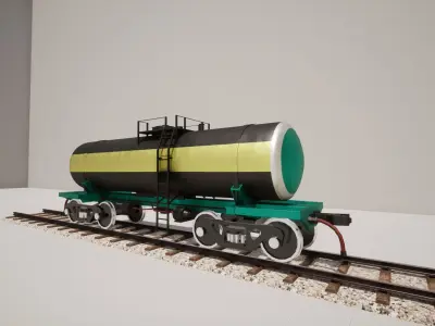 Animated game-ready TankcarV0 Low-poly 3D model