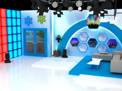 Tv News Program Virtual Studio 002 3D model