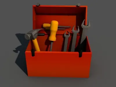 box with tools 3D model