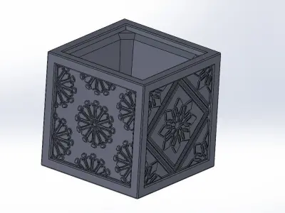 Japanese retro tiles pattern vase 3D print model