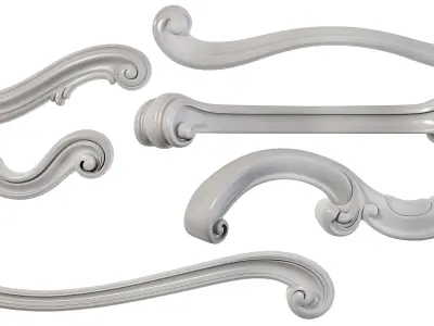 Collection of 25 swirl carved elements Part1 3D model