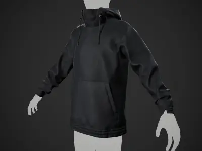 Black Snowboard Hoodie Style 2 Low-poly 3D model