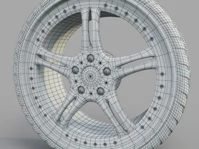 10 high detailed Car Wheels 3D model